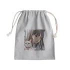 zhalyの猫と少女 Mini Drawstring Bag