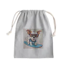 With-a-smileのサーフィン犬 Mini Drawstring Bag