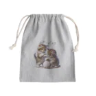 はんなり女史の毛糸玉と子猫 Mini Drawstring Bag