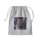 ZZRR12の「星の囁き - 宇宙への猫の眺め」 Mini Drawstring Bag