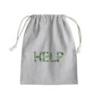 junichi-goodsのバルーン文字「HELP」（緑色系） Mini Drawstring Bag