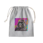 ユニーク・キュートの笑顔のゴリラさん Mini Drawstring Bag