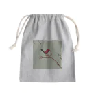 wonder_ANIMALPARKの冬の枯れ木に止まり休んでいる可愛らしい雀 Mini Drawstring Bag