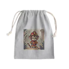 パパショップのキュートなお猿の消防士 Mini Drawstring Bag