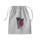 Parallel_merchの黒猫の親子 Mini Drawstring Bag