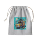 お茶目なドット絵のドッド絵乗り物 Mini Drawstring Bag