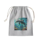 Lovers-chapelの美しいイルカ Mini Drawstring Bag