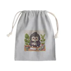 星パンダショップのほっこりコーヒーごりら君 Mini Drawstring Bag