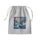 Passionista Lifestyle Emporium : 情熱的なライフスタイルエンポリウムの極光の冬景色とトナカイ Mini Drawstring Bag