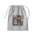 動物ドットのぎっしりぼーっとネコドット Mini Drawstring Bag