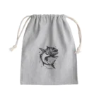 さかなですけど、何か⁉️のアジダンモノクロ Mini Drawstring Bag