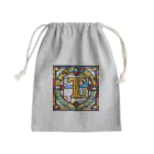 alphabet stained glassのstained glass L Mini Drawstring Bag