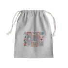 テフラんずの動物ファッションショー Mini Drawstring Bag