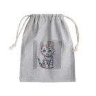 yoiyononakaの虎縞白猫のまなざし08 Mini Drawstring Bag
