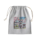 yoiyononakaの春と桜と虎縞白猫06 Mini Drawstring Bag