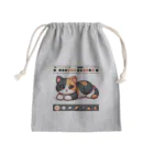 NEKOMARUDOUの三毛猫ペイント Mini Drawstring Bag