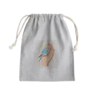 AQUAMETAVERSEの手のひらでおしゃべりセキセイインコの　BLUE PLUM  691 Mini Drawstring Bag