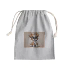 Khisakiの犬　カワイイ　眼鏡をかけている Mini Drawstring Bag