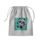 Smile Pop Artの水中パンダ Mini Drawstring Bag