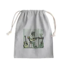 蒲田　次郎のピクセルグリーンギターガール Mini Drawstring Bag