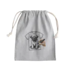 鼻ぺちゃ犬と和猫のデッサンパグ T Mini Drawstring Bag
