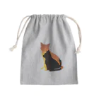 猫との風景の夕焼けと猫と猫001 Mini Drawstring Bag