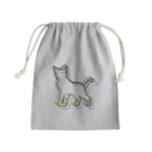 猫との風景の立ち上がる枠ねこ_緑 Mini Drawstring Bag