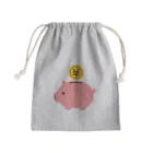 お絵かき屋さんの豚の貯金箱（お金） Mini Drawstring Bag