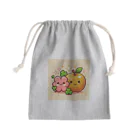 金運上昇金のリンゴの恋愛運アップの金のリンゴとピンクのクローバー Mini Drawstring Bag