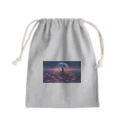 space catの花畑と猫と満月と Mini Drawstring Bag