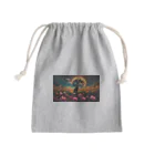 space catの秋の満月 青い目の猫 Mini Drawstring Bag