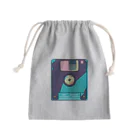 愛着ライフのレトロなネオンフロッピー Mini Drawstring Bag