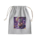 メロンパン猫の土星でドーナツ食べたい Mini Drawstring Bag