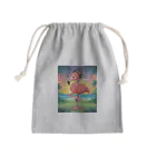 miamissioneのmiamissione オリジナル - ヘッドセットでノリノリの夢見るフラミンゴ - Mini Drawstring Bag