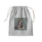 三毛猫shopの本を読む猫 Mini Drawstring Bag