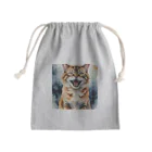 おさけふざけ＠アル中戦隊の怒った猫の表情が鮮やかに描かれた水彩画 Mini Drawstring Bag