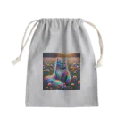 momonekokoの虹色に輝く優雅な猫 Mini Drawstring Bag
