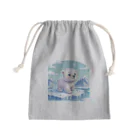 caa11052の氷の上にいる白熊 Mini Drawstring Bag