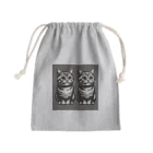 Putting love into animals.shopの双子座の猫 Mini Drawstring Bag