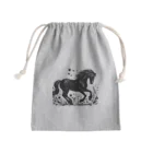 GDWEEDの黒い馬 Mini Drawstring Bag