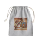 サウナーグッズショップの可愛い子犬がサウナでととのう Mini Drawstring Bag