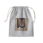 CozyKittyCornerの物陰から観察するかわいい猫 Mini Drawstring Bag