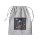 みんな自由の翼の異世界風夜の町 Mini Drawstring Bag