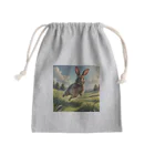 cute in cool shopの跳ねているウサギ Mini Drawstring Bag