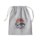 moontajの夕陽に映える鶴と富士 Mini Drawstring Bag