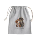 AwagoModeのI LOVE YOU(Dog&Boy) (38) Mini Drawstring Bag