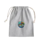 Bigstarの地球儀に乗ってる可愛い芋虫キャラクターです Mini Drawstring Bag