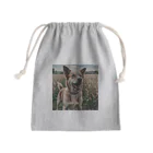 kokin0の畑で微笑む犬 dog smailing in the ground Mini Drawstring Bag