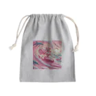 pinkgalmermaidのセクシーマーメイドサーフィン3 Mini Drawstring Bag