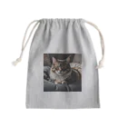 zigerparkのクッションと猫 Mini Drawstring Bag